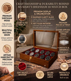 Premium Wood 10-Slot Watch Box Organizer with Display Lid