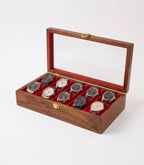 Premium Wood 10-Slot Watch Box Organizer with Display Lid